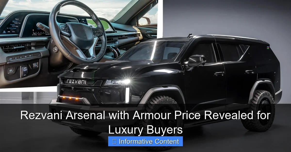 Rezvani Arsenal with Armour Price Revealed for Luxury Buyers