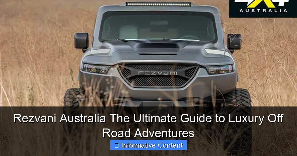 Rezvani Australia The Ultimate Guide to Luxury Off Road Adventures