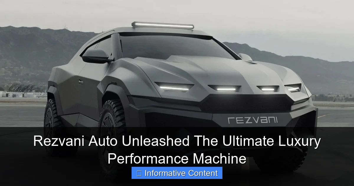 Rezvani Auto Unleashed The Ultimate Luxury Performance Machine