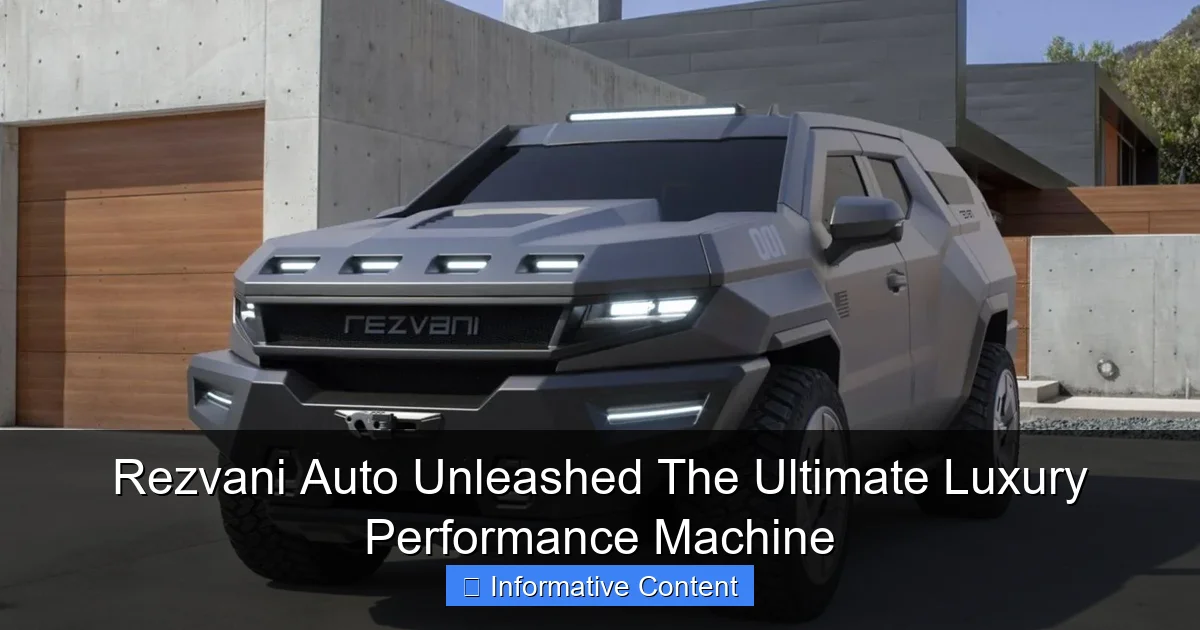 Rezvani Auto Unleashed The Ultimate Luxury Performance Machine