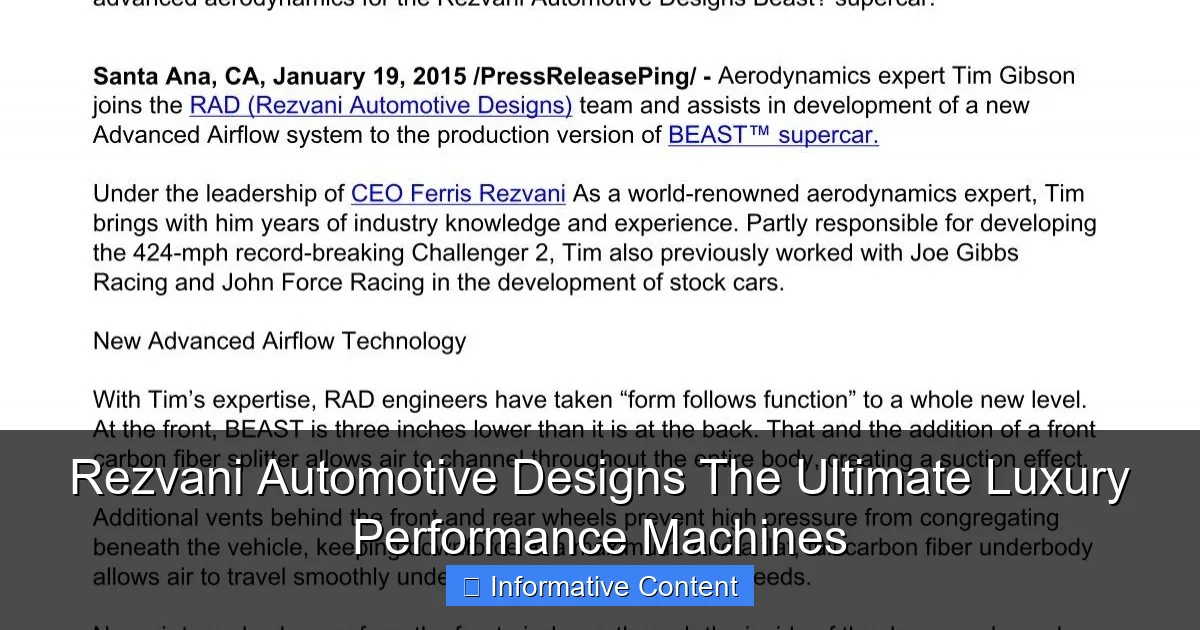 Rezvani Automotive Designs The Ultimate Luxury Performance Machines