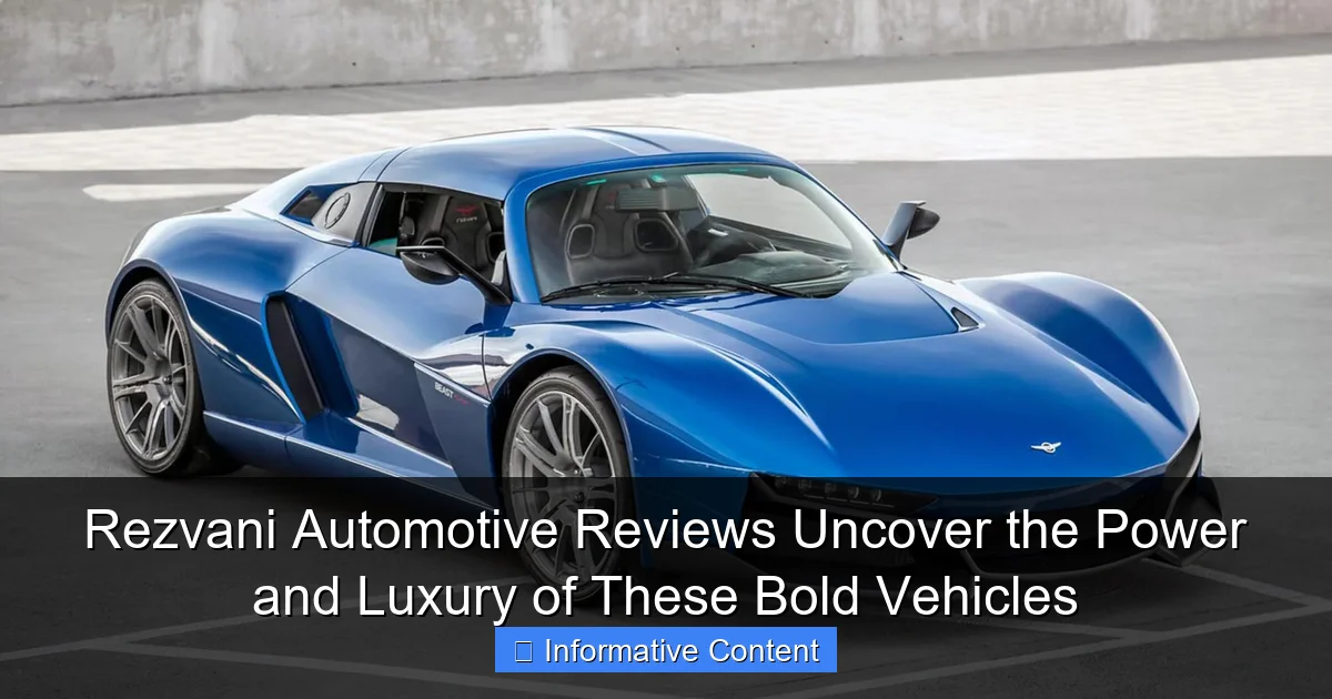 Rezvani Automotive Reviews Uncover the Power and Luxury of These Bold Vehicles