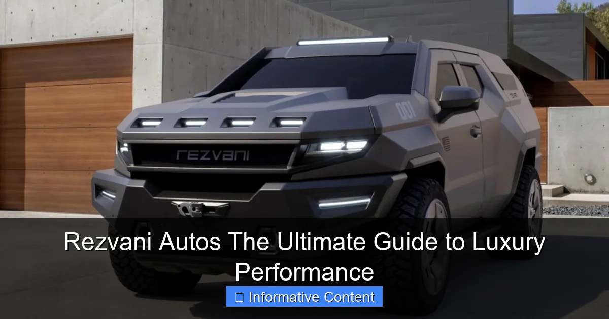 Rezvani Autos The Ultimate Guide to Luxury Performance