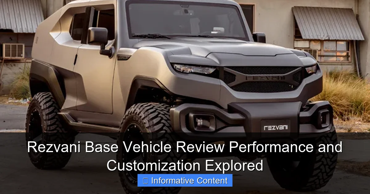 Rezvani Base Vehicle Review Performance and Customization Explored