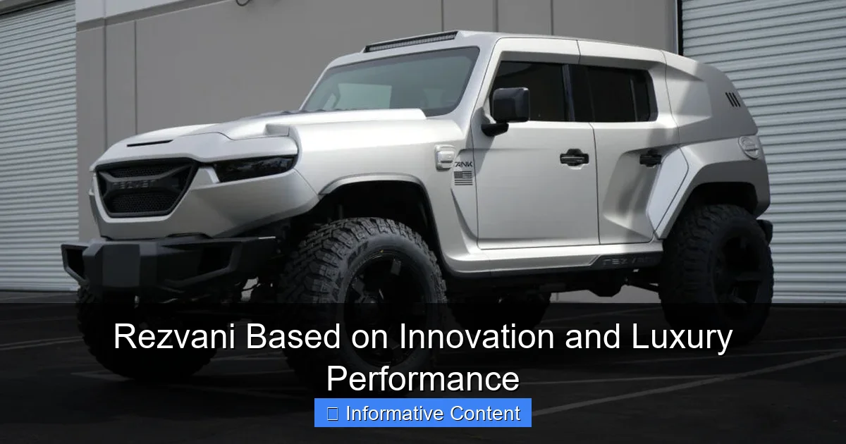 Rezvani Based on Innovation and Luxury Performance
