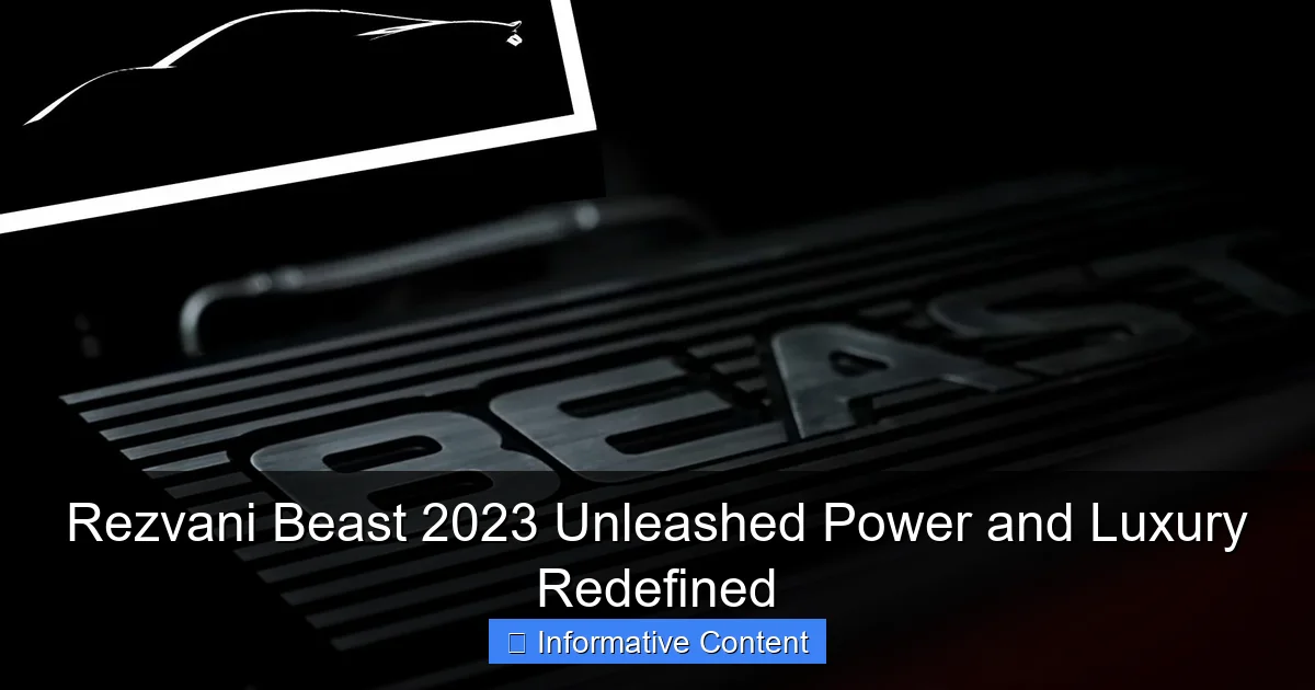 Rezvani Beast 2023 Unleashed Power and Luxury Redefined
