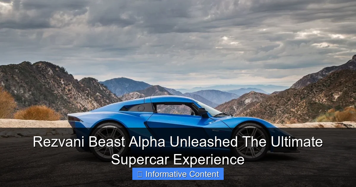 Rezvani Beast Alpha Unleashed The Ultimate Supercar Experience