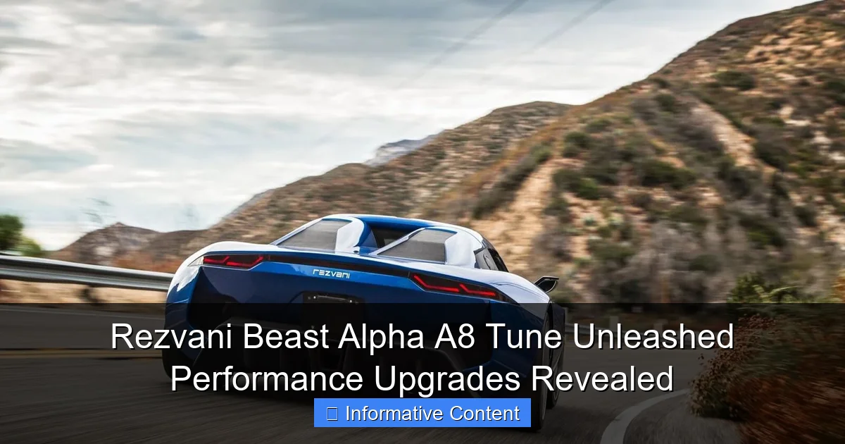 Rezvani Beast Alpha A8 Tune Unleashed Performance Upgrades Revealed