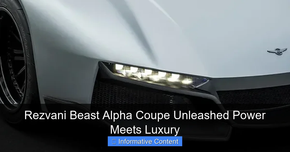 Rezvani Beast Alpha Coupe Unleashed Power Meets Luxury