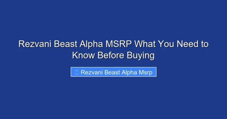 Rezvani Beast Alpha MSRP What You Need to Know Before Buying