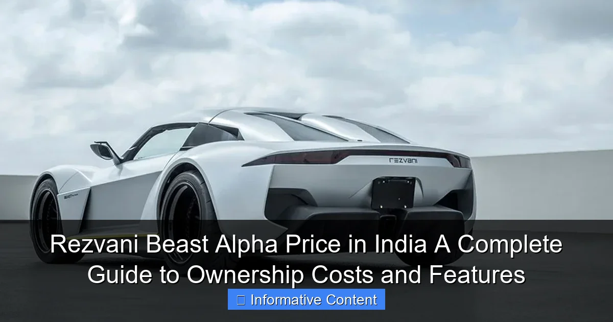 Rezvani Beast Alpha Price in India A Complete Guide to Ownership Costs and Features