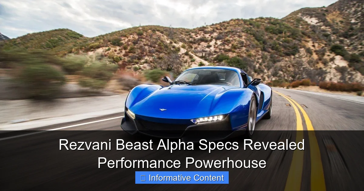 Rezvani Beast Alpha Specs Revealed Performance Powerhouse