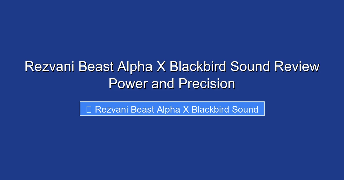 Rezvani Beast Alpha X Blackbird Sound Review Power and Precision