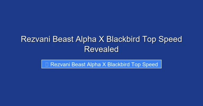 Rezvani Beast Alpha X Blackbird Top Speed Revealed