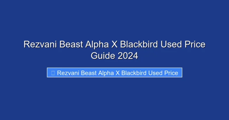 Rezvani Beast Alpha X Blackbird Used Price Guide 2024