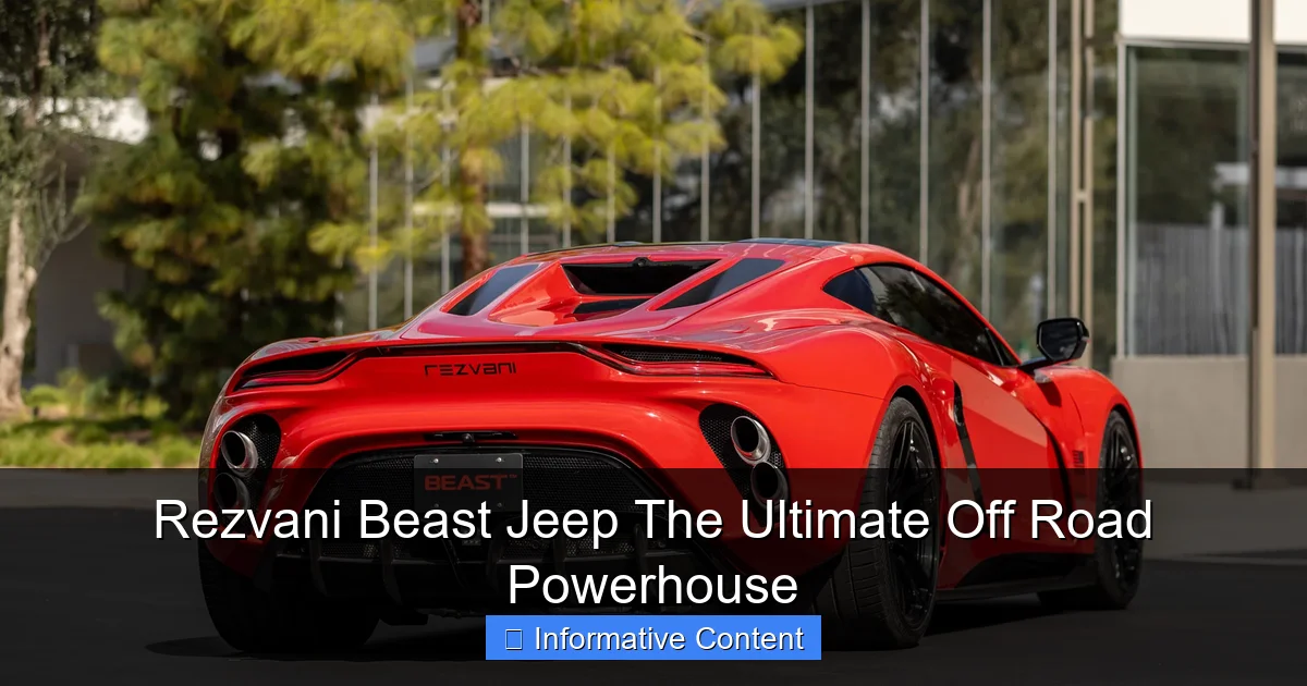 Rezvani Beast Jeep The Ultimate Off Road Powerhouse