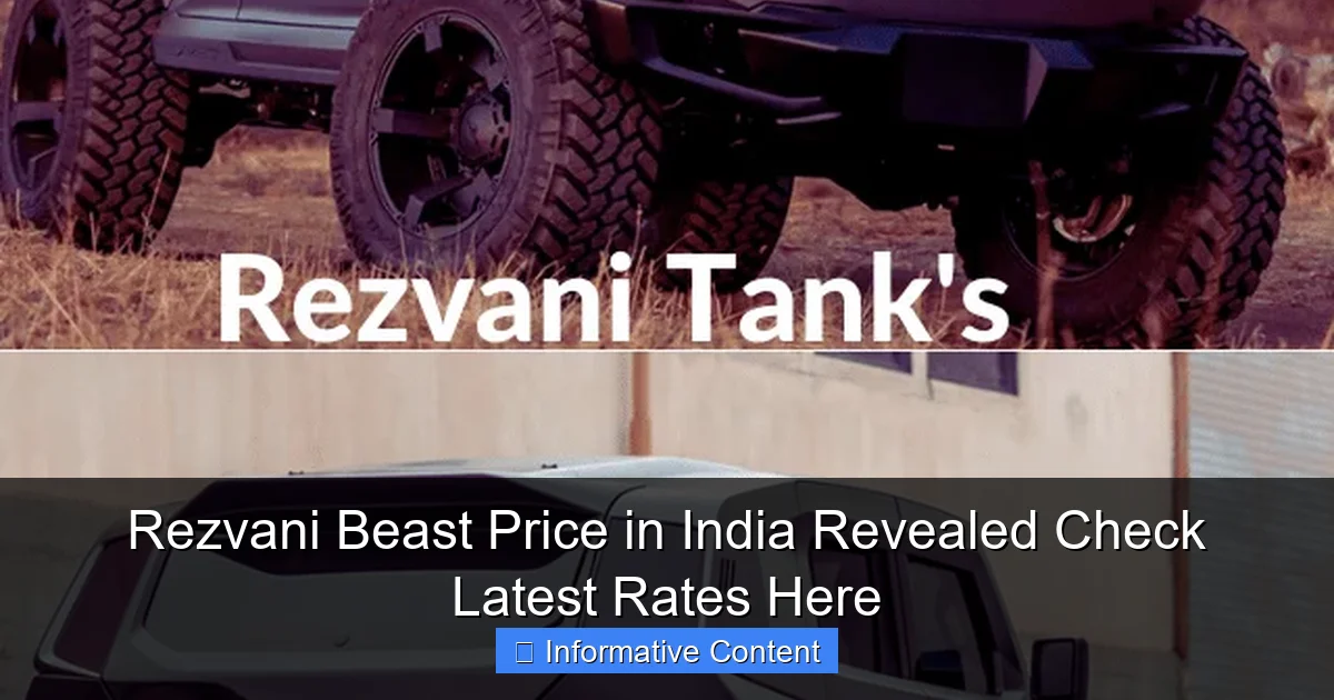 Rezvani Beast Price in India Revealed Check Latest Rates Here