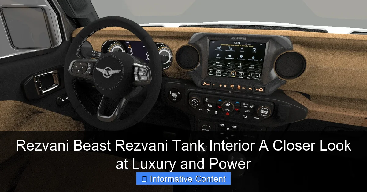 Rezvani Beast Rezvani Tank Interior A Closer Look at Luxury and Power