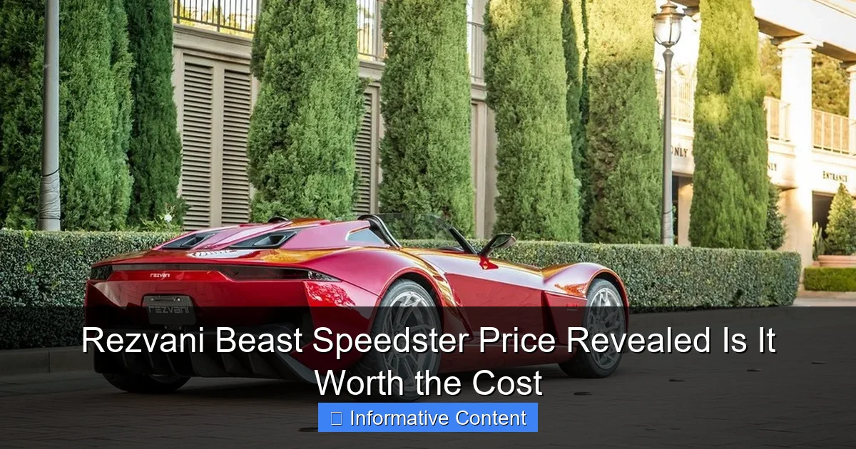 Rezvani Beast Speedster Price Revealed Is It Worth the Cost