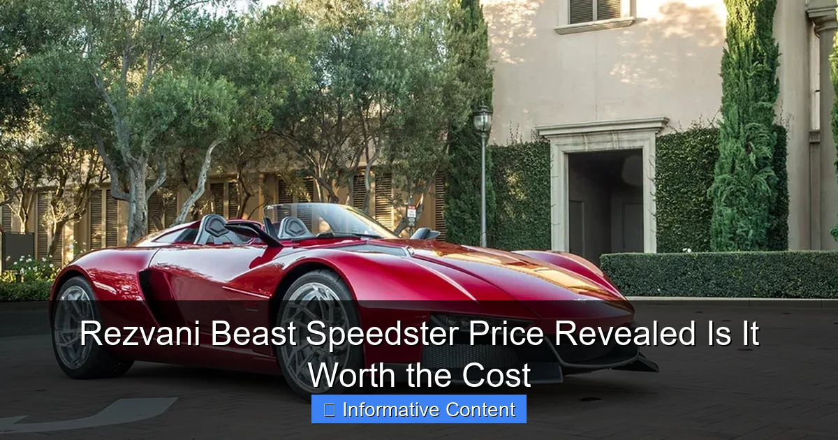 Rezvani Beast Speedster Price Revealed Is It Worth the Cost