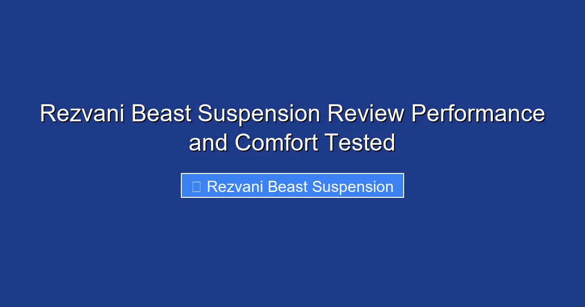 Rezvani Beast Suspension Review Performance and Comfort Tested