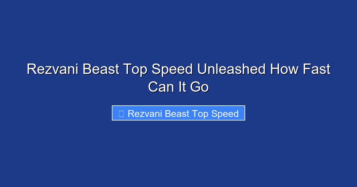 Rezvani Beast Top Speed Unleashed How Fast Can It Go