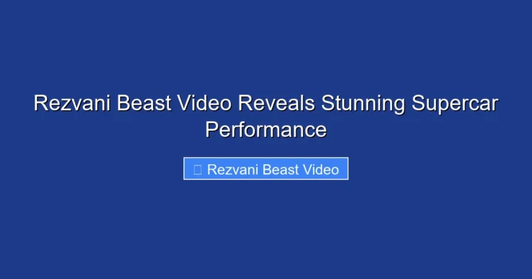 Rezvani Beast Video Reveals Stunning Supercar Performance