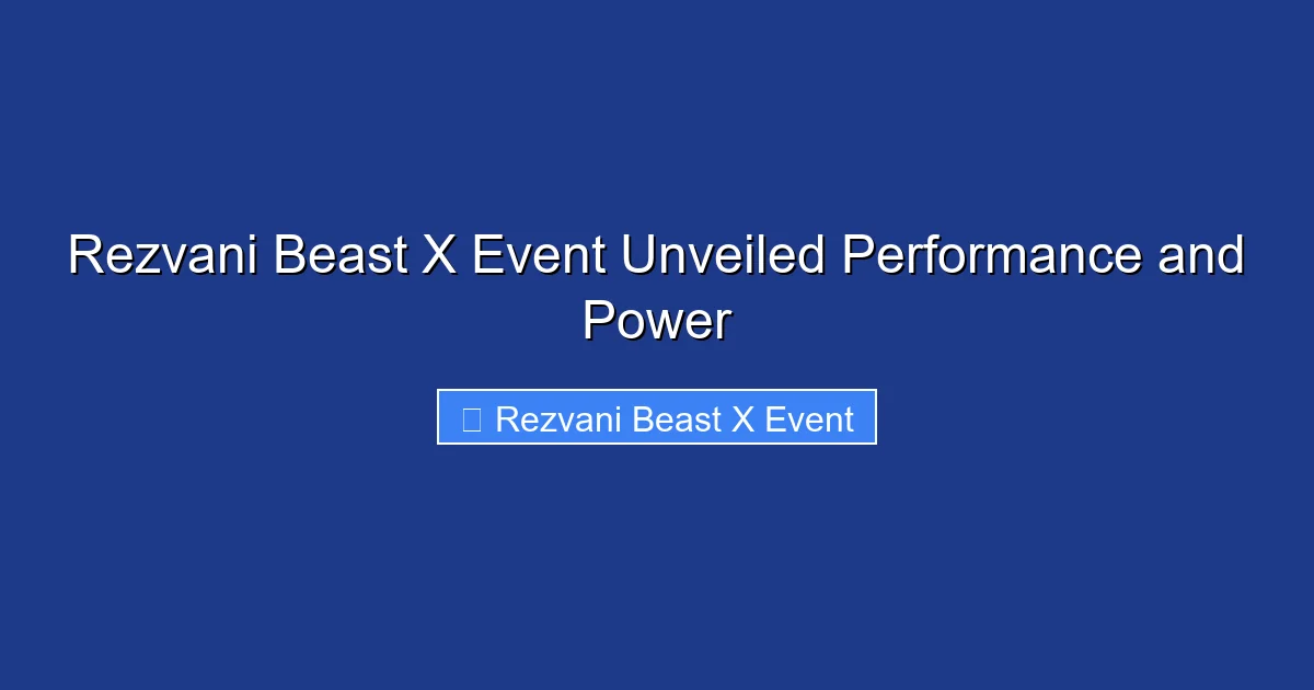 Rezvani Beast X Event Unveiled Performance and Power