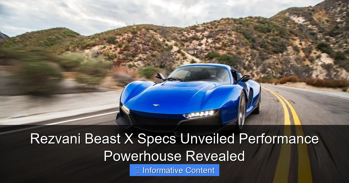 Rezvani Beast X Specs Unveiled Performance Powerhouse Revealed