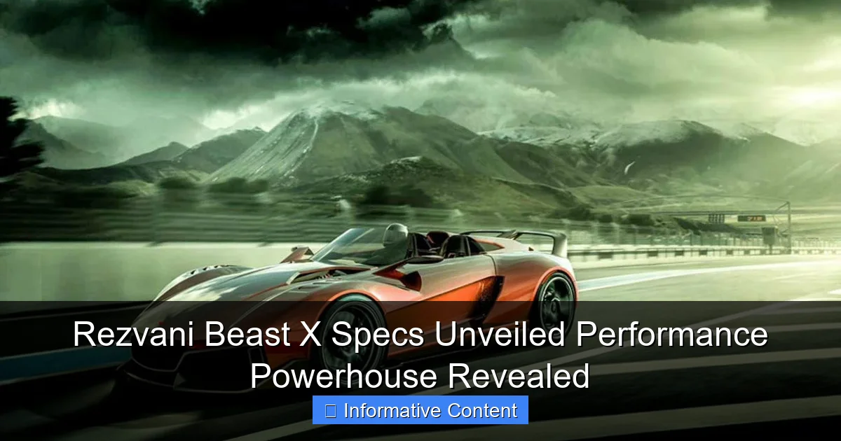 Rezvani Beast X Specs Unveiled Performance Powerhouse Revealed