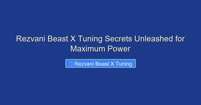 Rezvani Beast X Tuning Secrets Unleashed for Maximum Power