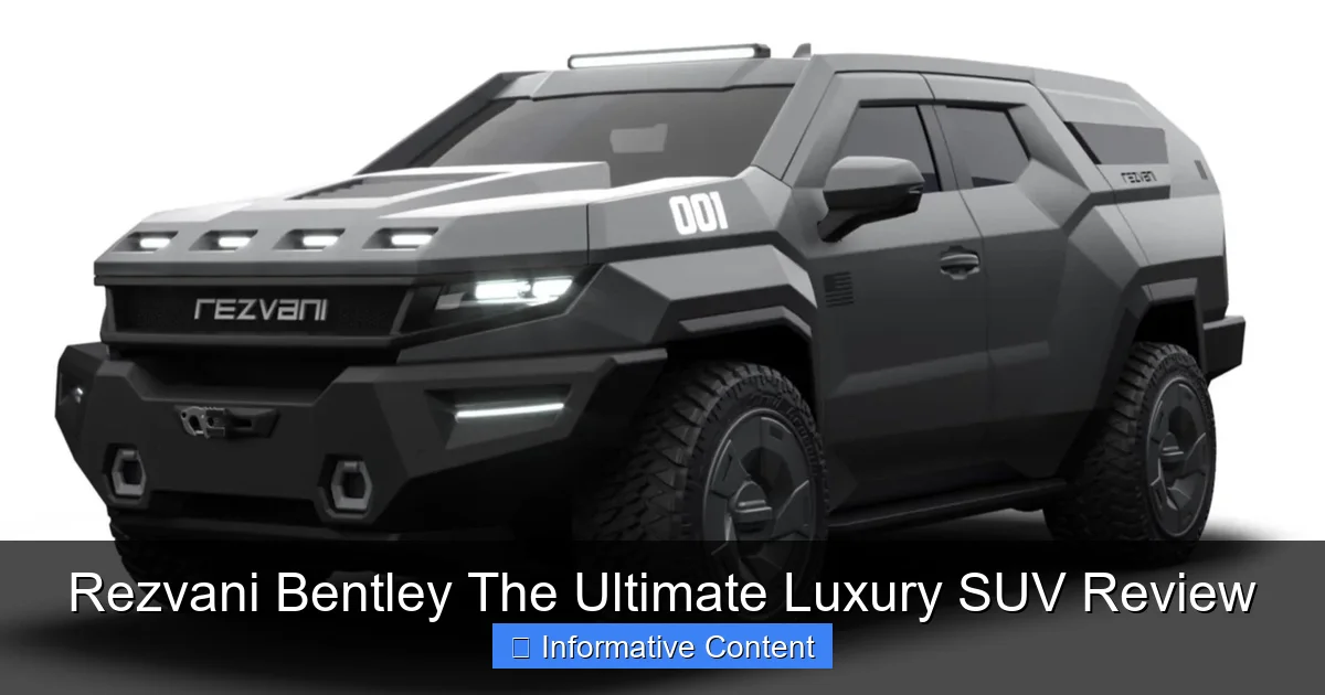 Rezvani Bentley The Ultimate Luxury SUV Review