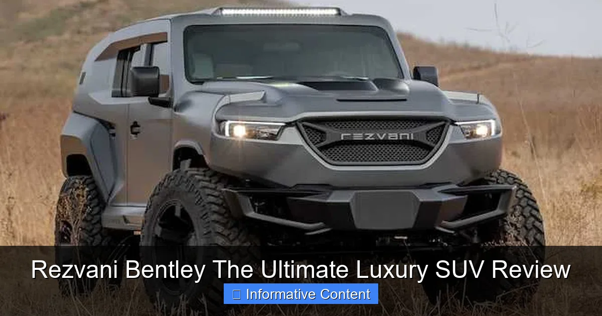 Rezvani Bentley The Ultimate Luxury SUV Review
