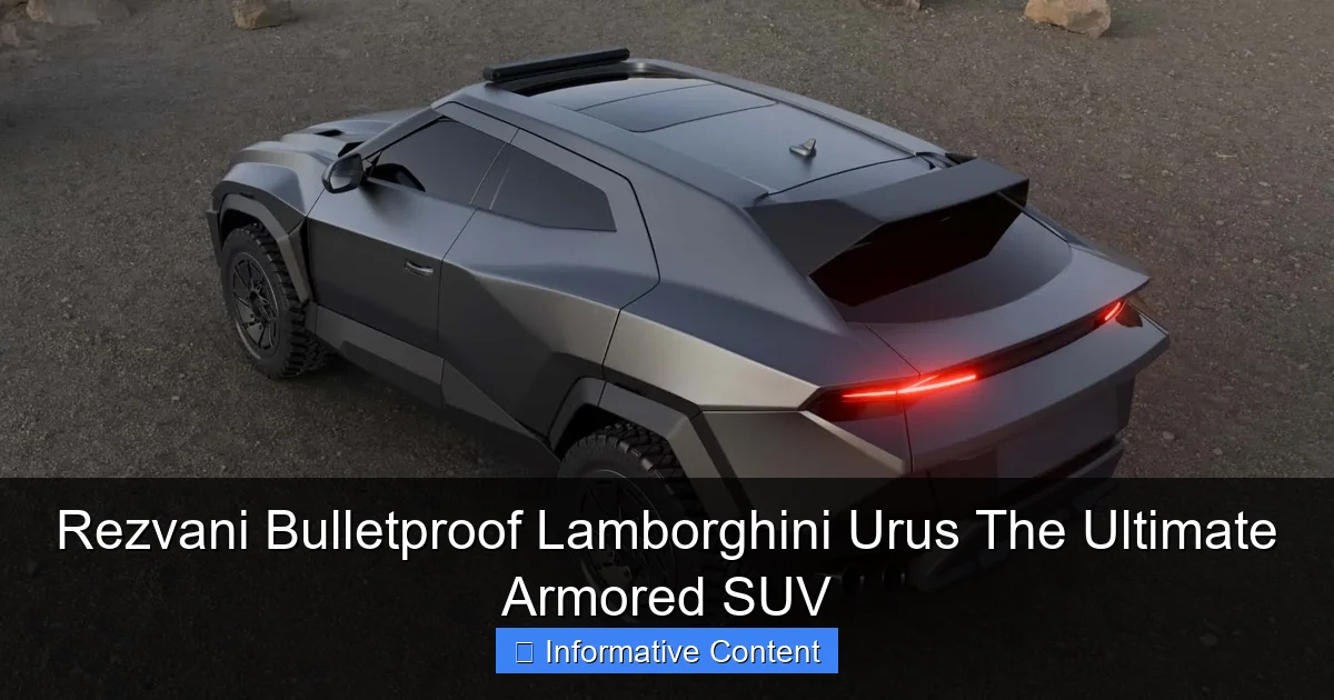 Rezvani Bulletproof Lamborghini Urus The Ultimate Armored SUV