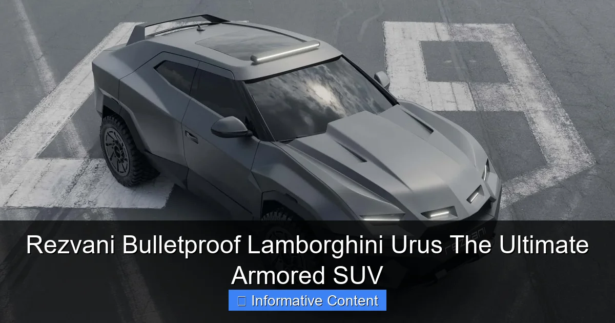 Rezvani Bulletproof Lamborghini Urus The Ultimate Armored SUV
