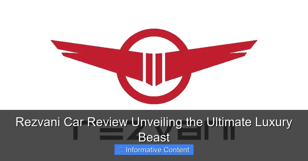 Rezvani Car Review Unveiling the Ultimate Luxury Beast