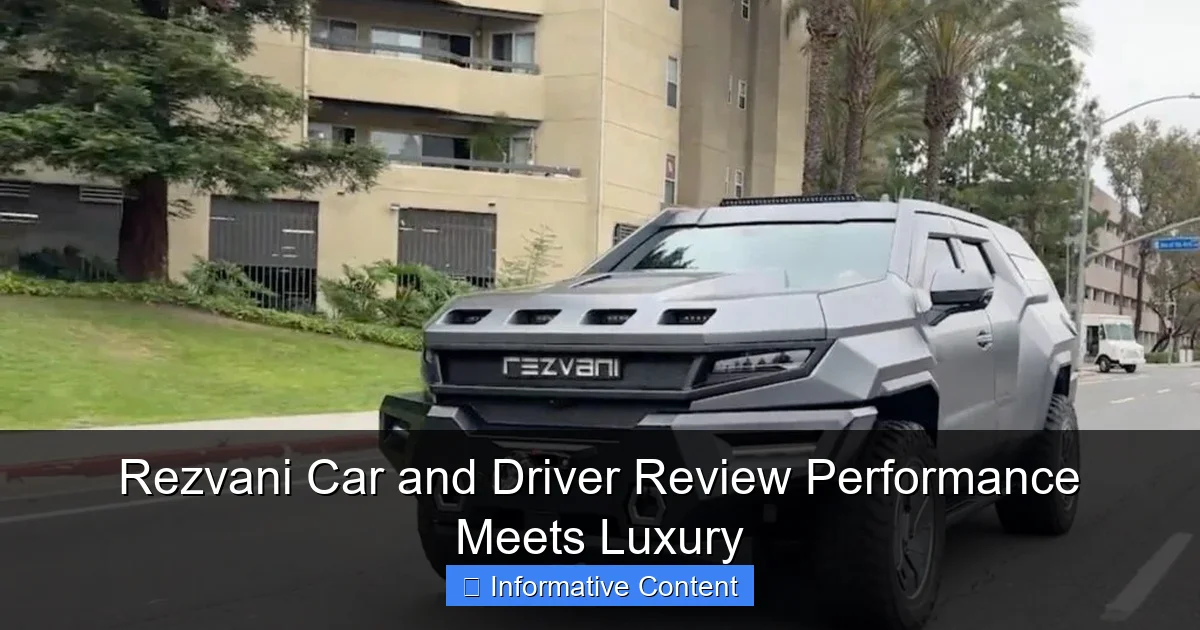 Rezvani Car and Driver Review Performance Meets Luxury