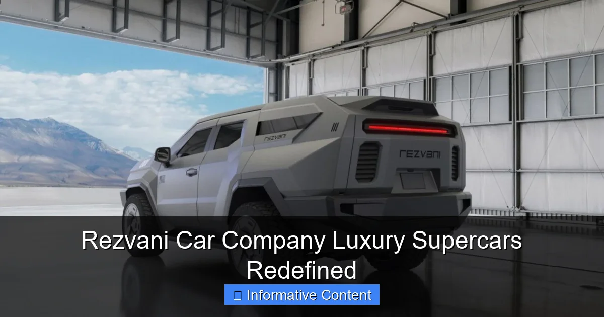 Rezvani Car Company Luxury Supercars Redefined