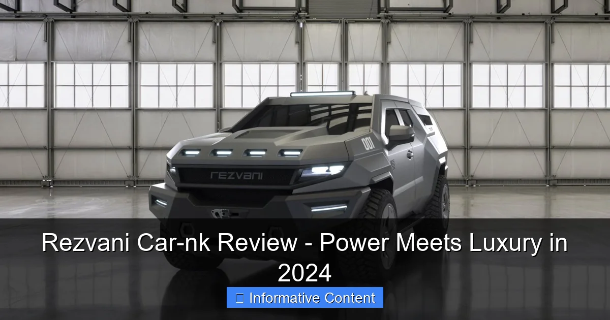 Rezvani Car-nk Review - Power Meets Luxury in 2024