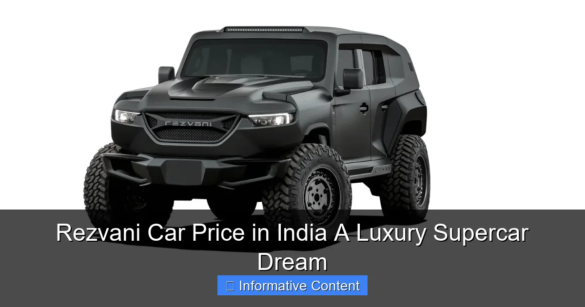 Rezvani Car Price in India A Luxury Supercar Dream