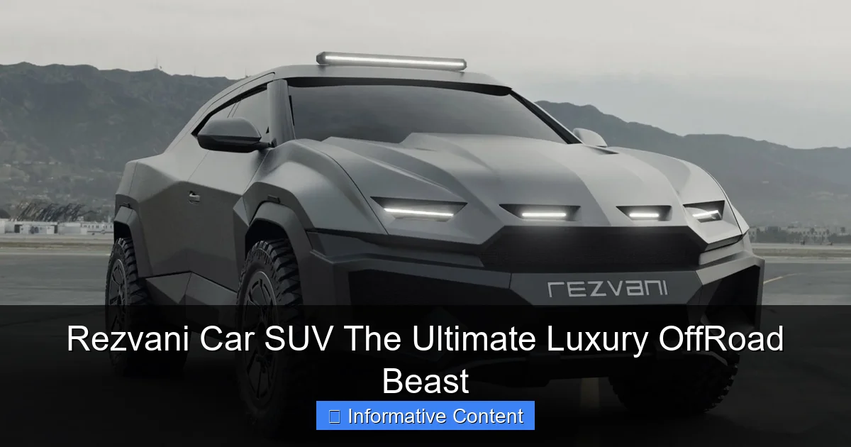 Rezvani Car SUV The Ultimate Luxury OffRoad Beast