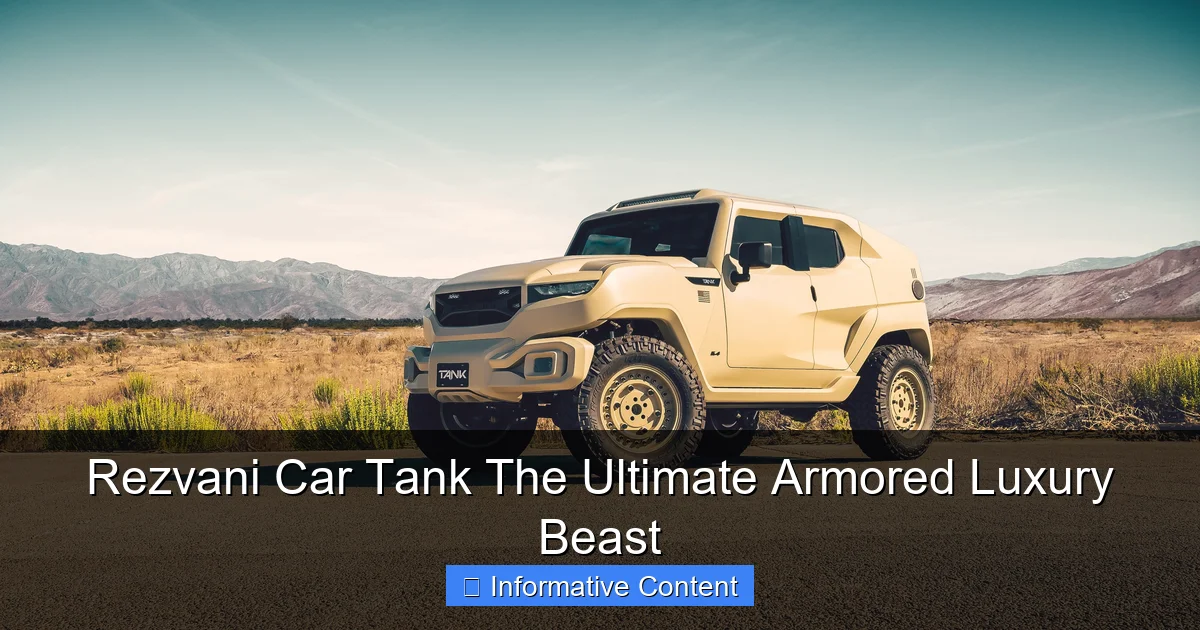 Rezvani Car Tank The Ultimate Armored Luxury Beast