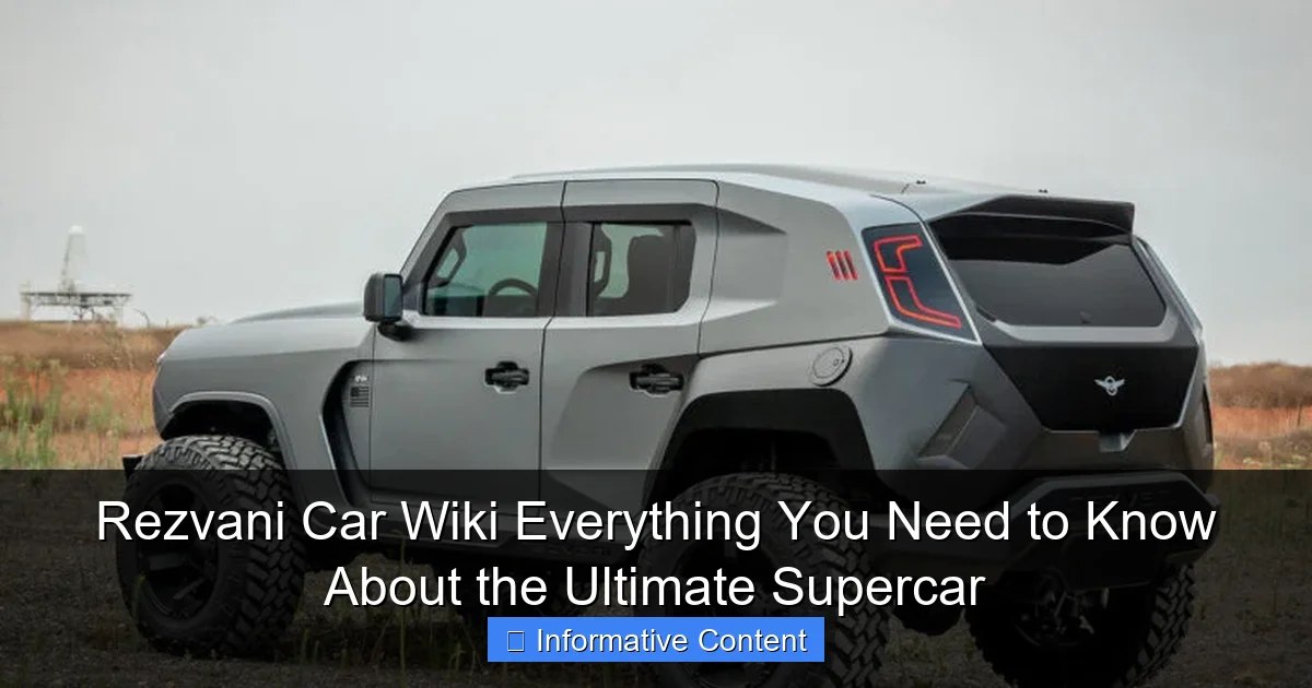 Rezvani Car Wiki Everything You Need to Know About the Ultimate Supercar