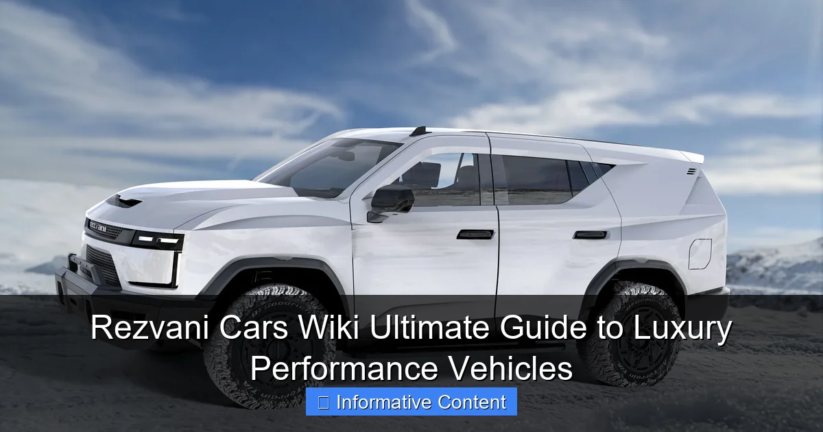 Rezvani Cars Wiki Ultimate Guide to Luxury Performance Vehicles