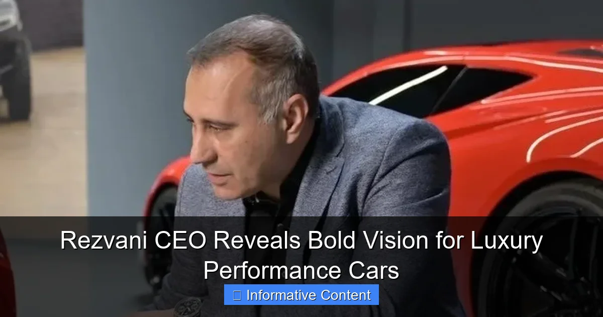 Rezvani CEO Reveals Bold Vision for Luxury Performance Cars