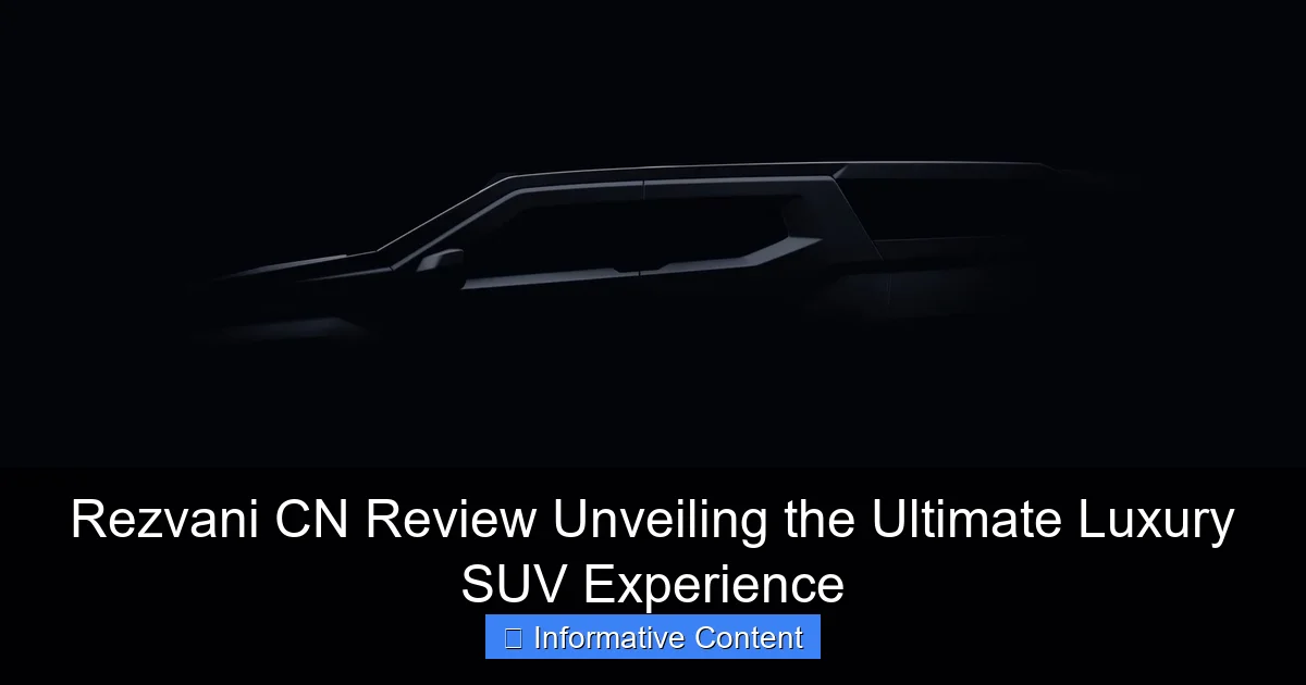 Rezvani CN Review Unveiling the Ultimate Luxury SUV Experience