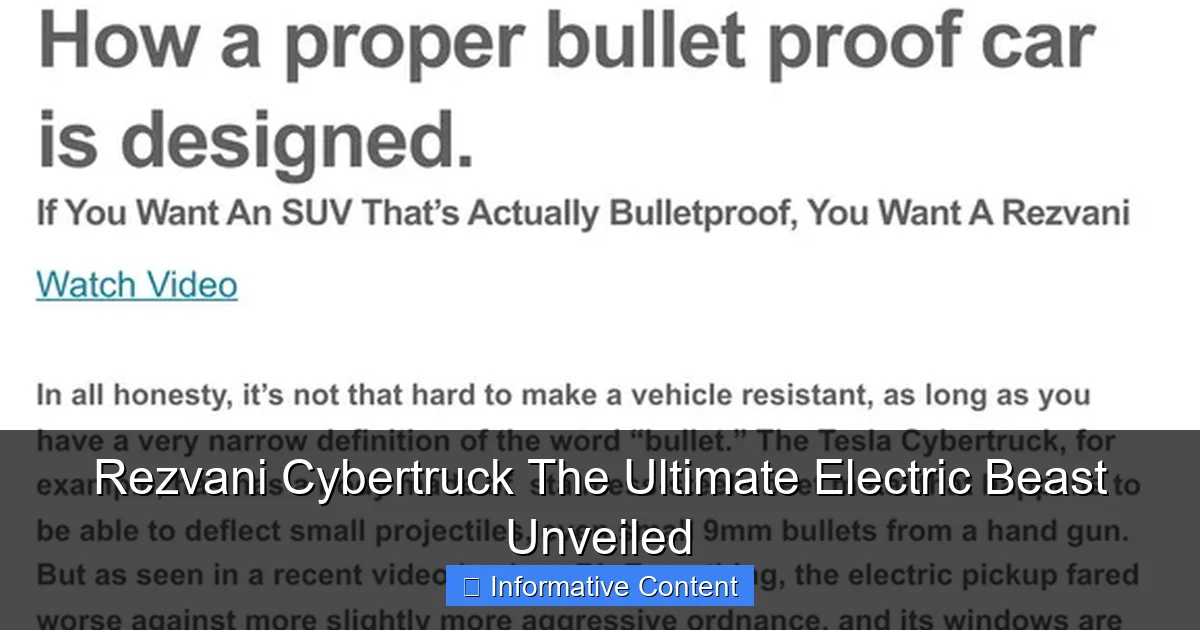 Rezvani Cybertruck The Ultimate Electric Beast Unveiled