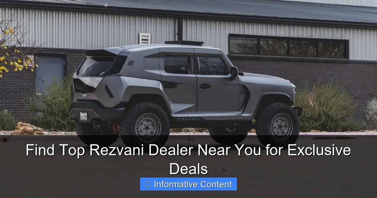 Find Top Rezvani Dealer Near You for Exclusive Deals