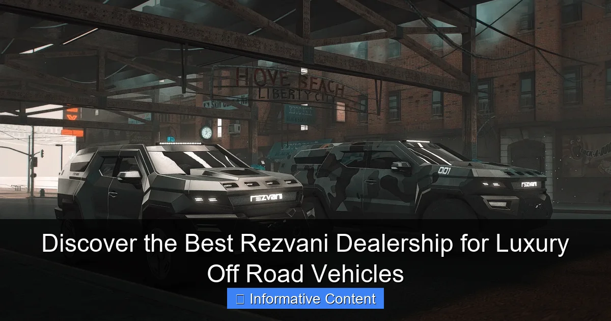 Discover the Best Rezvani Dealership for Luxury Off Road Vehicles
