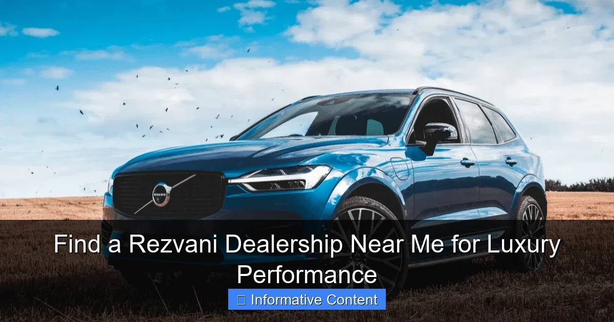 Find a Rezvani Dealership Near Me for Luxury Performance